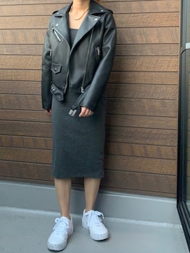 H M エイチ アンド エム の H M リブワンピース グレー ワンピース Wear