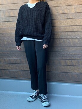 「Auntie Rosa Holiday（アンティローザホリデー）のコインチェーンネックレス（ネックレス）」を使った、yuuukiiiさん（レディース・153cm）の冬コーディネート