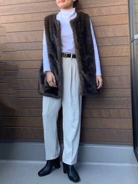 「FOREVER 21（フォーエバー トゥエンティーワン）のアイテム（ベスト）」を使った、yuuukiiiさん（レディース・153cm）の冬コーディネート