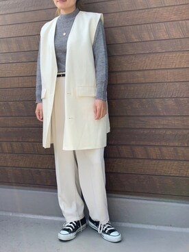 「Auntie Rosa Holiday（アンティローザホリデー）のコインチェーンネックレス（ネックレス）」を使った、yuuukiiiさん（レディース・153cm）の春コーディネート