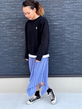 「UNIQLO U」｜「アイテム（ソックス/靴下）」を使った、yuuukiiiさん（レディース・153cm）の冬コーディネート