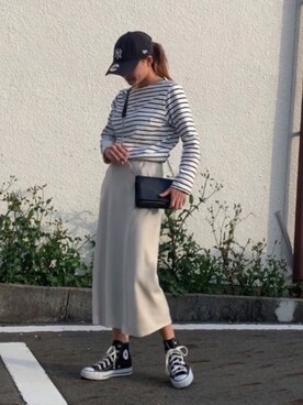 「Auntie Rosa Holiday（アンティローザホリデー）のコインチェーンネックレス（ネックレス）」を使った、yuuukiiiさん（レディース・153cm）の春コーディネート
