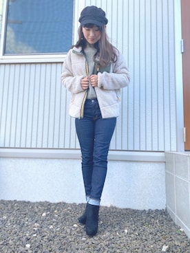 「レトロX」｜「アイテム（ブーツ）」を使った、marina ♡さん（レディース・159cm）の冬コーディネート