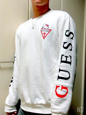 「Guess（ゲス）のアイテム（パーカー）」を使った、SEIさん（メンズ・170cm）の春コーディネート