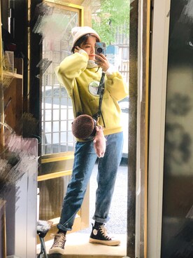 「MONKI（モンキ）のアイテム（バッグ）」を使った、Jelly can’t flyさん（レディース・154cm）の冬コーディネート