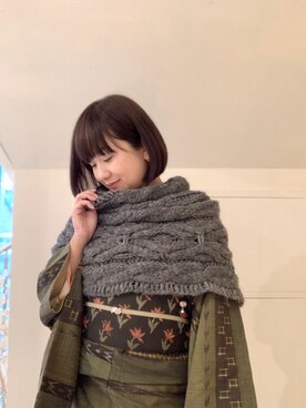 「URBAN RESEARCH ROSSO WOMEN（アーバンリサーチ　ロッソ）のアイテム（ストール/ショール）」を使った、kimonoyakinuriさん（レディース・156cm）の秋コーディネート