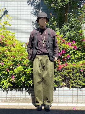 「ワーク」｜「アイテム（スリッポン）」を使った、ジョージさん（メンズ・183cm）の春コーディネート