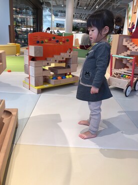 「StompStamp（ストンプスタンプ）のアイテム（ワンピース/ドレス）」を使った、ももちゃんさん（キッズ・90cm）の冬コーディネート