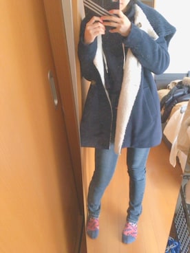 「BCBG（ビーシービージー）のアイテム」を使った、真希波朱寿さん（レディース・158cm）の冬コーディネート