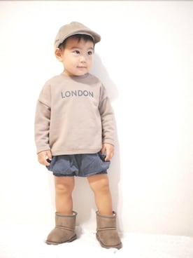 「コーデュロイキャップ」｜haru2018522さん（キッズ・80cm）の秋コーディネート