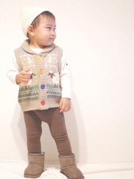 「こども ビームス（コドモビームス）のアイテム（ベスト）」を使った、haru2018522さん（キッズ・80cm）の秋コーディネート