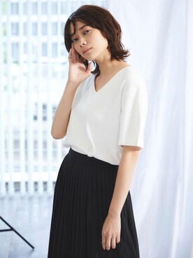 「Chaco closet（チャコ クローゼット）のアイテム（Tシャツ/カットソー）」を使った、Chaco closet officialさん（レディース・165cm）の夏コーディネート