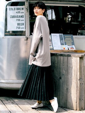 「Chaco closet（チャコ クローゼット）のアイテム（Tシャツ/カットソー）」を使った、Chaco closet officialさん（レディース・165cm）の冬コーディネート