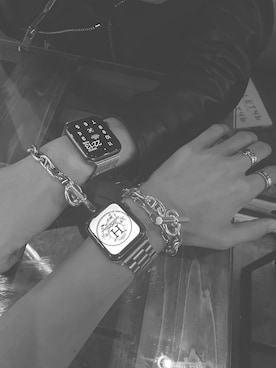 「SAINT LAURENT PARIS（サンローランパリ）のアイテム（ライダースジャケット）」を使った、キミサポTECHさん（メンズ・171cm）の冬コーディネート