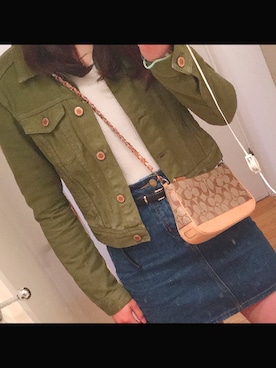 「COACH」｜「アイテム（デニムジャケット）」を使った、maicoさん（レディース・161cm）の春コーディネート