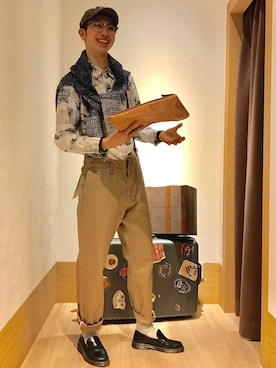 「GGD（ジージーディー）のアイテム」を使った、GRAND GLOBAL 高尾店さん（メンズ・178cm）の秋コーディネート