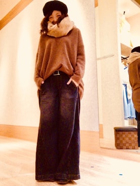 「ファースヌード」｜GRAND GLOBAL 高尾店さん（レディース・158cm）の秋コーディネート