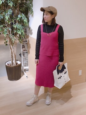 「HVC」｜「アイテム（バッグ）」を使った、GRAND GLOBAL 高尾店さん（レディース・160cm）の冬コーディネート