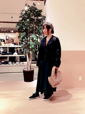 「カッコイイ女子」｜「アイテム（ライダースジャケット）」を使った、GRAND GLOBAL 高尾店さん（レディース・160cm）の夏コーディネート