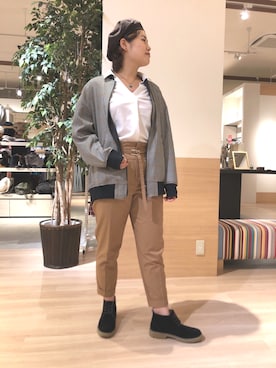 「GGD（ジージーディー）のアイテム（ジャケット/アウター）」を使った、GRAND GLOBAL 高尾店さん（レディース・160cm）の秋コーディネート