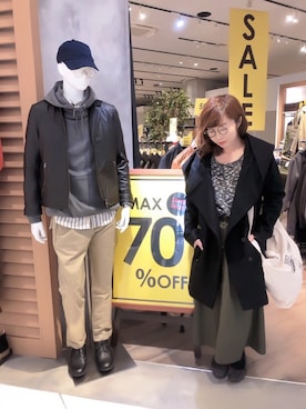 「GGD（ジージーディー）のアイテム（ジャケット/アウター）」を使った、GRAND GLOBAL 高尾店さん（レディース・160cm）の冬コーディネート