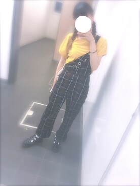 「stradivarius（ストラディバリウス）のアイテム（オールインワン・サロペット）」を使った、chii☺︎さん（レディース・156cm）の夏コーディネート
