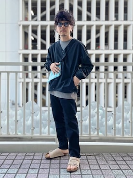「BURLAP OUTFITTER（バーラップアウトフィッター）のアイテム（ブルゾン）」を使った、ishidamaruさん（メンズ・163cm）の春コーディネート