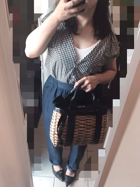 「アイテム（ブラジャー、ホワイト系）」を使った、あッこさん（レディース・154cm）の夏コーディネート