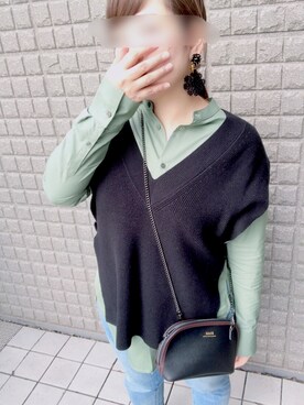 「ZOZO（ゾゾ）のスリムテーパードデニムパンツ［WOMEN］（デニムパンツ）」を使った、あッこさん（レディース・154cm）の春コーディネート