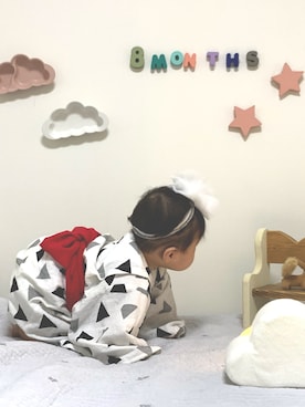 「部屋撮り」｜「アイテム（浴衣）」を使った、pipiさん（キッズ・70cm）の夏コーディネート