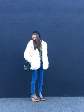 「プードルコート」｜mii☺︎さん（レディース・162cm）の春コーディネート
