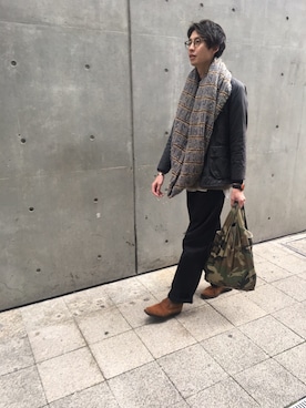 「MASTER&Co（マスターアンドコー）のアイテム（バッグ）」を使った、たけちゃんさん（メンズ・183cm）の冬コーディネート