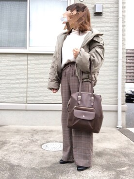 「fifth（フィフス）の中綿ショートダウンコート（ダウンジャケット/コート）」を使った、mayokoさん（レディース・152cm）の冬コーディネート