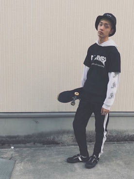 「NESTA（ネスタ）のアイテム」を使った、ばんびさん（メンズ・178cm）の春コーディネート