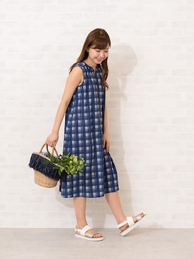 「NBB」｜「アイテム（ワンピース/ドレス）」を使った、NBB STAFF 08さん（レディース・158cm）の夏コーディネート