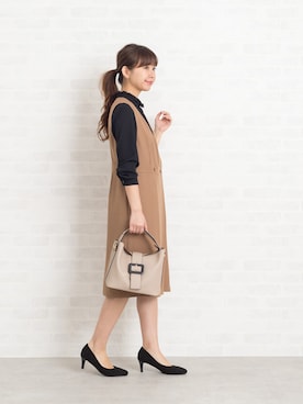 「アイテム（ジャンパースカート）」を使った、NBB STAFF 08さん（レディース・158cm）の夏コーディネート