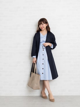 「NATURAL BEAUTY BASIC（ナチュラルビューティーベーシック）のアイテム（その他アウター）」を使った、NBB STAFF 08さん（レディース・158cm）の春コーディネート