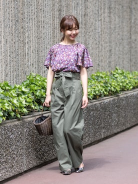 「更紗柄」｜NBB STAFF 08さん（レディース・158cm）の夏コーディネート