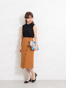 「ナロースカート」｜NBB STAFF 08さん（レディース・158cm）の夏コーディネート