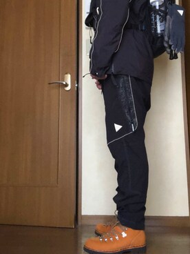 「and wander（アンドワンダー）のアイテム（ブーツ）」を使った、calpasさん（メンズ・172cm）の冬コーディネート
