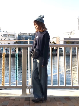 「ノーティードッグ」｜「アイテム（バッグ）」を使った、ayuuさん（レディース・160cm）の冬コーディネート