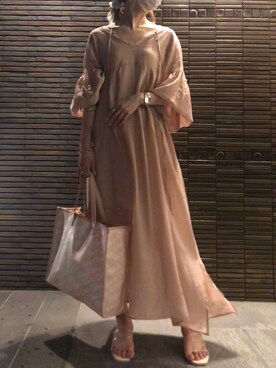 「Chico（チコ）のアイテム（シャツワンピース）」を使った、shiroさん（レディース・158cm）の夏コーディネート
