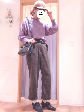 「ehka sopo（エヘカソポ）のアイテム（ブーティ）」を使った、yuさん（レディース・167cm）の冬コーディネート