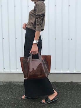 「REAL CUBE（リアルキューブ）のアイテム（バッグ）」を使った、riicaaさん（レディース・160cm）の秋コーディネート