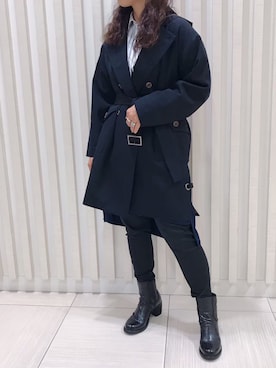 「OURET（オーレット）のアイテム（パンツ）」を使った、クロマメさん（レディース・161cm）の冬コーディネート