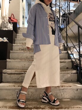 「B'2nd（ビーセカンド）のアイテム（ワンピース/ドレス）」を使った、クロマメさん（レディース・161cm）の春コーディネート