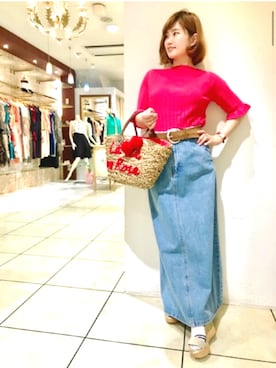 「アイテム（デニムスカート）」を使った、☆TIE☺︎さん（レディース・152cm）の春コーディネート