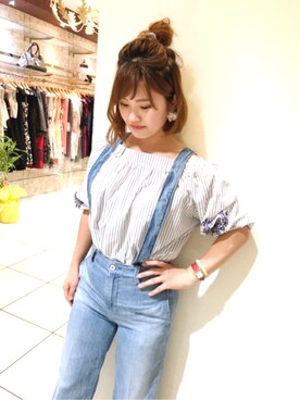 「アイテム（サロペット/オーバーオール）」を使った、☆TIE☺︎さん（レディース・152cm）の春コーディネート