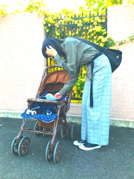 「アイテム（メガネ、ホワイト系）」を使った、M.さん（レディース・159cm）の春コーディネート