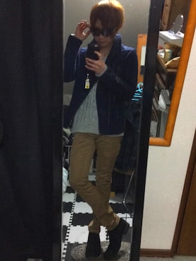 「improves（インプローブス）のアイテム（カーゴパンツ）」を使った、雅さん（メンズ・171cm）の冬コーディネート